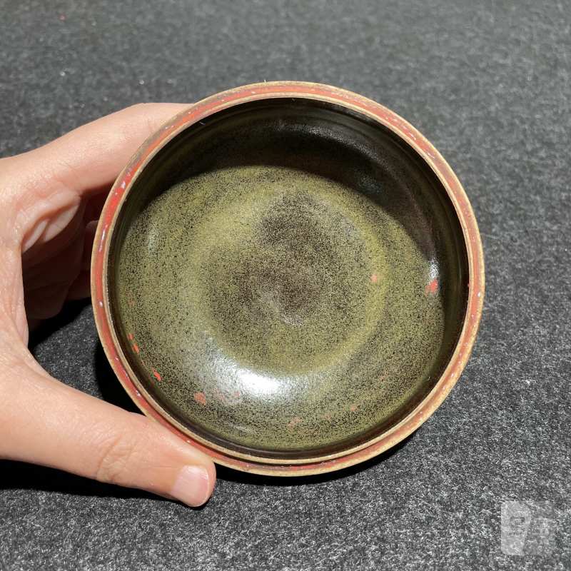 清雍正 茶叶末釉印泥盒 - 图5